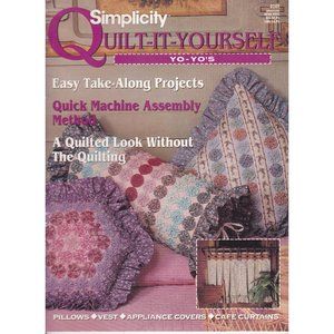 Vintage Quilting Patterns, Simplicity Quilt It Yourself 249 Yo Yos 1995, Pillows